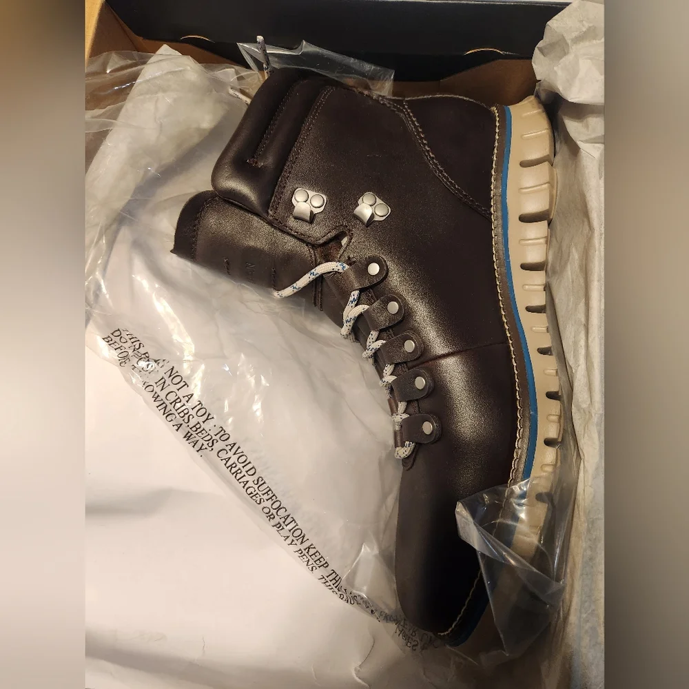 Cole Haan Zerogrand Waterproof Hiker Boots Men’s Size 8M Dark Brown C33960 - Picture 1 of 3